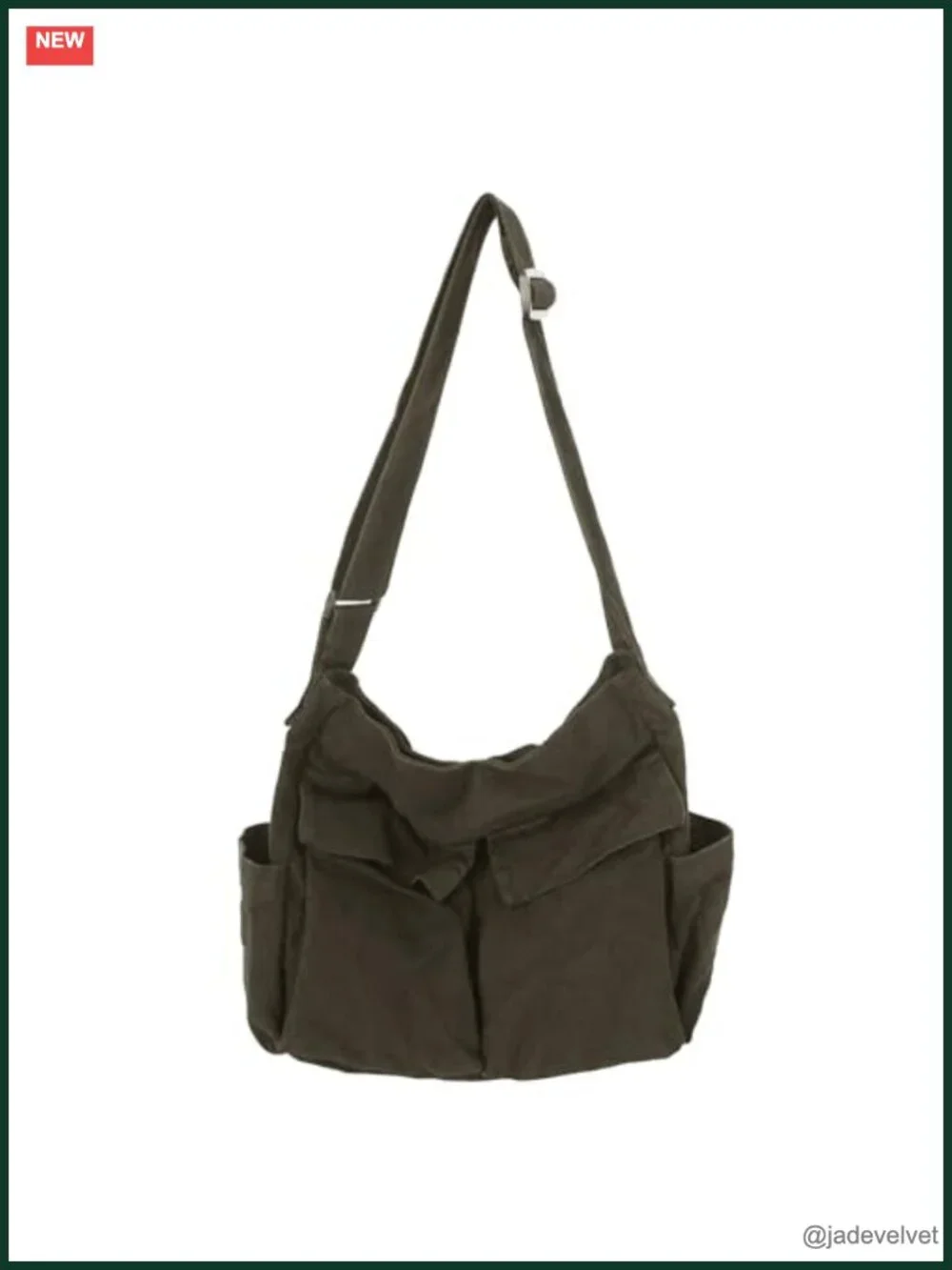 Large Canvas Messenger Bag Hobo Crossbody Shoulder Tote with Pockets